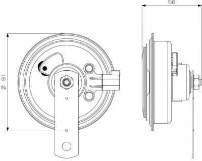 50F DISC HORN W/DELPHI 1530 (OPEL, CHEVROLET) SOCKET