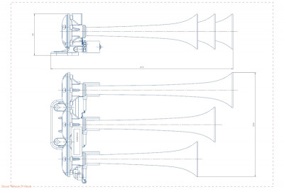 86EH AIR HORN WITH THREE PLASTIC TRUMPETS 