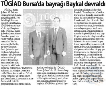 Tügiad Bursa'da Bayrağı Baykal Devraldı